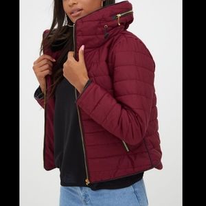 Warm Thick Red Quilted puffer jacket